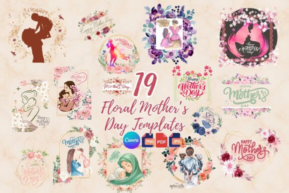 19 Mother's Day Floral Canva Templates for Every Project