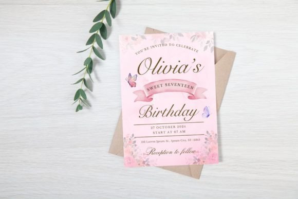 Canva Birthday Invitation Templates: A Watercolor Touch
