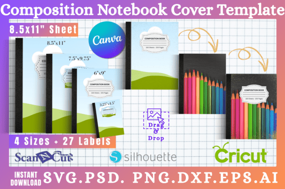 Composition Notebook Cover Templates 03: Your Design Launchpad