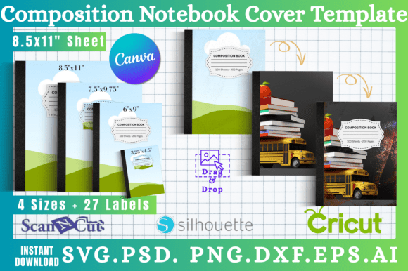 Composition Notebook Cover Templates 08: Your Design Playground