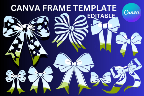 Coquettes 9 Bows Canva Frame Templates for Creative Projects