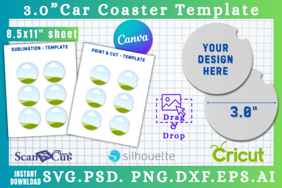 Crafting Custom Car Coasters: Your Canva & SVG Template Guide