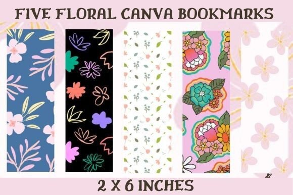 Five Floral Canva Bookmark Templates for Creative Projects