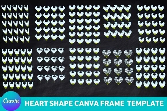 Heart Shape Canva Frame Templates V1: Your Design Shortcut