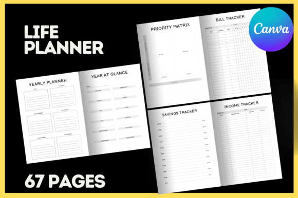 Master Your Goals with Editable Life Planner Canva Templates