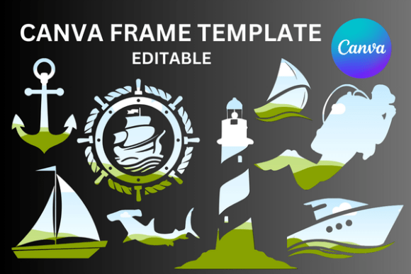 Nautical Canva Frame Templates for Coastal Branding