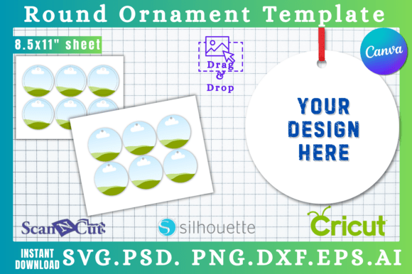 Printable Round Ornament SVG Templates for Custom Crafts