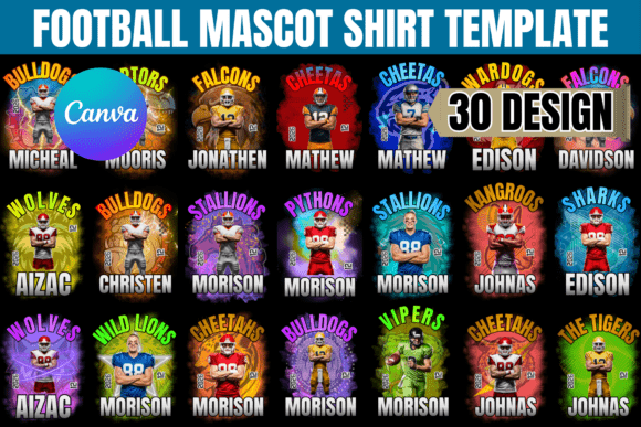 Score Big with 30 Football Mascot Shirt Templates