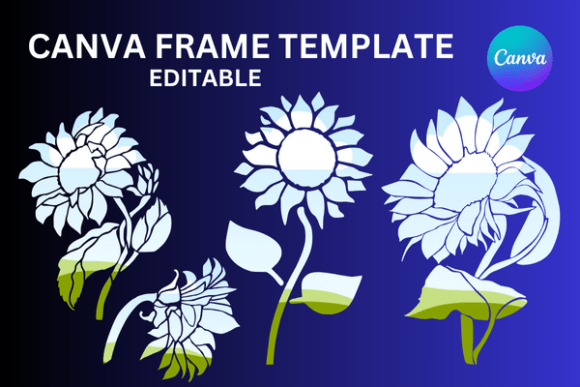 Sunflowers Canva Frame Templates: Digital Design for Every Project