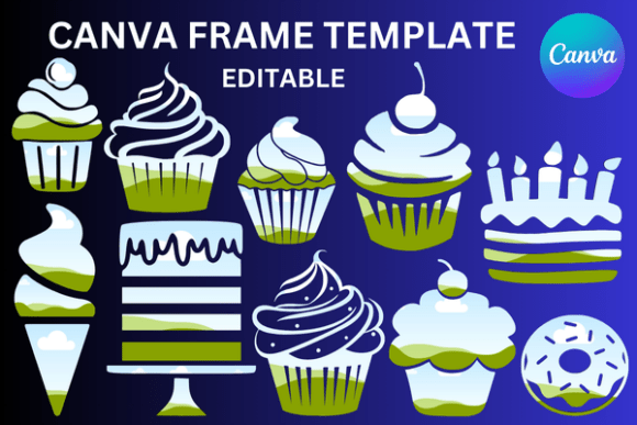 Sweets Cake Canva Frame Templates: A Digital Design Essential