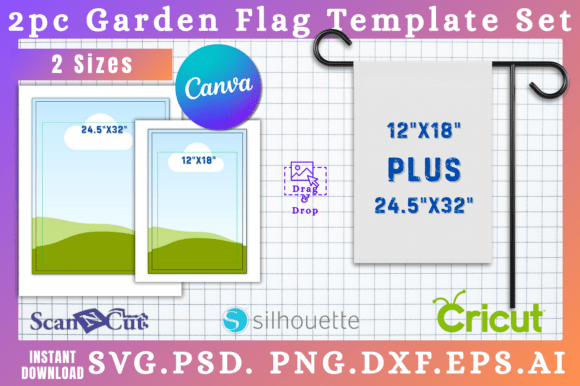 Your Blank Canvas for Garden Flags: 2 Sizes Canva SVG Templates